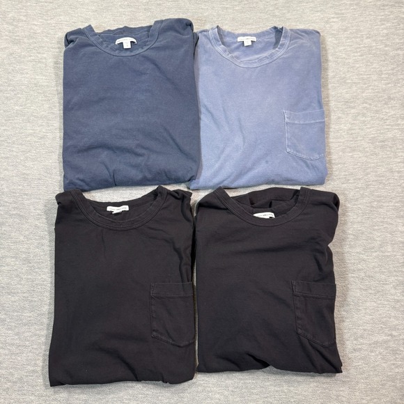James Perse Lot of 4 Shirts Mens 3 Wailea Honolua Crew USA Made Blue Black - Picture 1 of 6